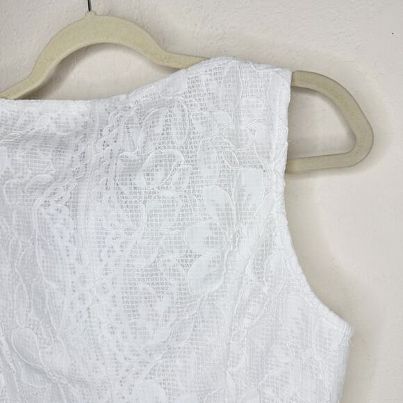 NWT Pretty Little Thing White Lace Boatneck Top Pleated Mini Skirt Two Piece Set - Picture 7 of 15